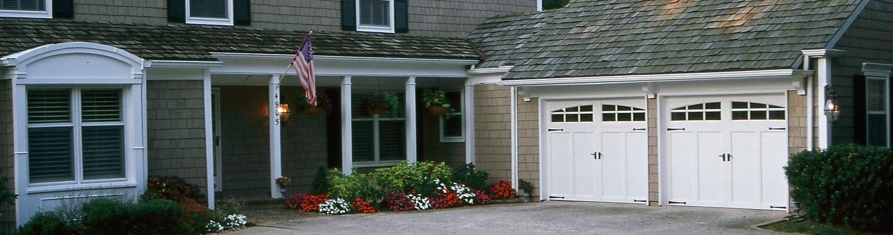 Traditional Garage Door with Arch Windows