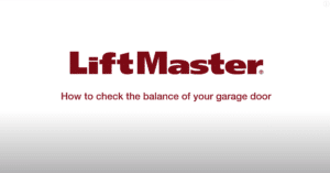 How to check the balance of your garage door