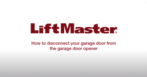 How to disconnect your garage door from the garage door opener
