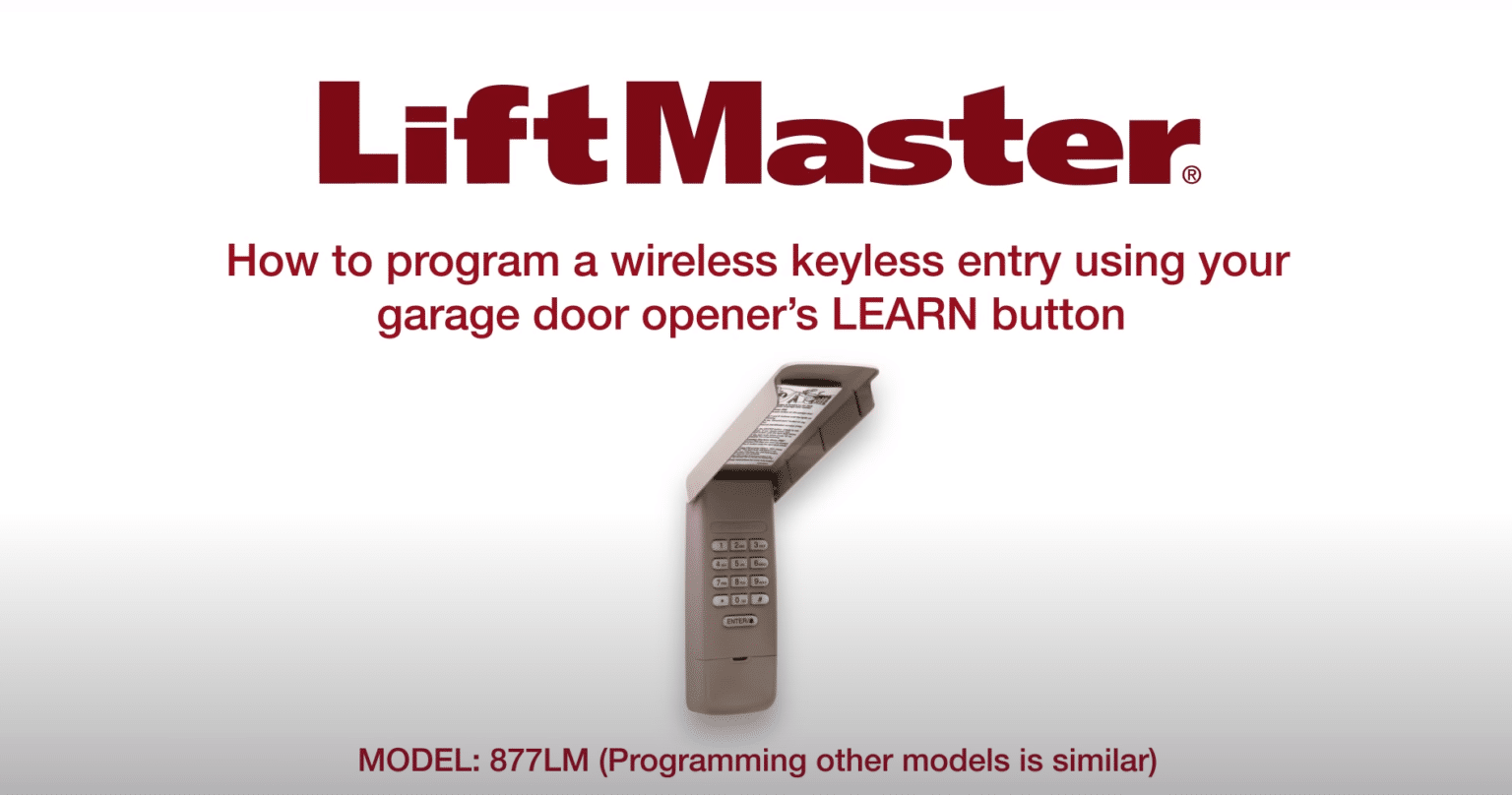 How to program a wireless keyless entry Consolidated Garage Doors